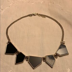 Express necklace with black stones and crystals